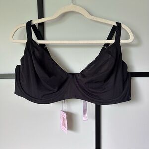 [44E] NWT Savage X Fenty Sheer Black Cotton Jersey Full Coverage Wired Bra